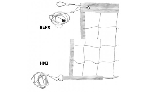 Сетка волейбольная 9,5х1 м, нить 3,5 мм ПП, яч.10 см FS-V -белая 600_380