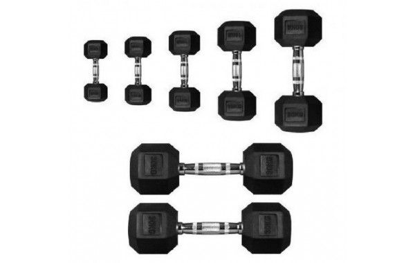 Гантель 15кг Perform Better Rubber Encased Hex Dumbbells 4137-15\BK-15-00 600_380