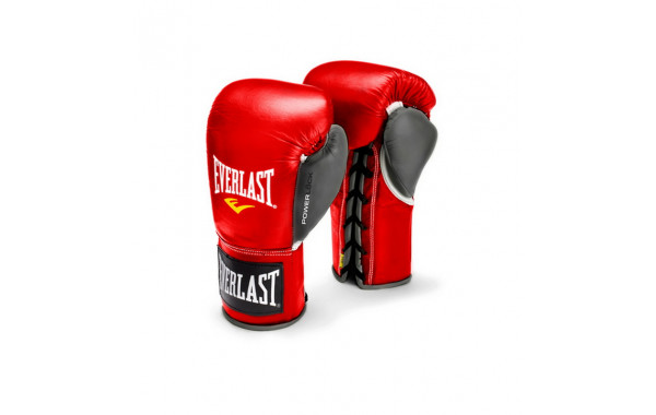 Перчатки боевые Everlast Powerlock 8oz красный/серый 27108070000 600_380