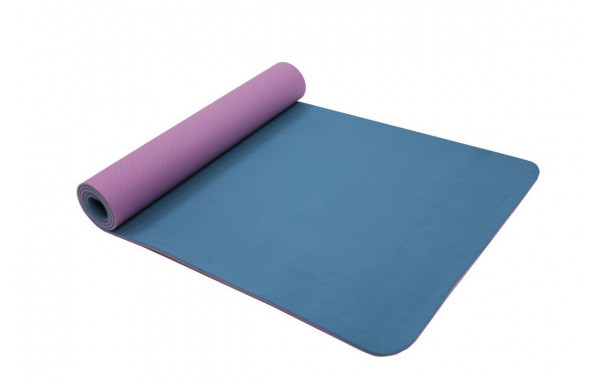 Коврик для йоги и фитнеса 183x61x0,6см Bradex TPE двухслойный SF 0402 фиолетовый,голубой 600_380