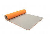 Коврик для йоги и фитнеса 183x61x0,6см Bradex TPE двухслойный SF 0403 оранжевый, серый
