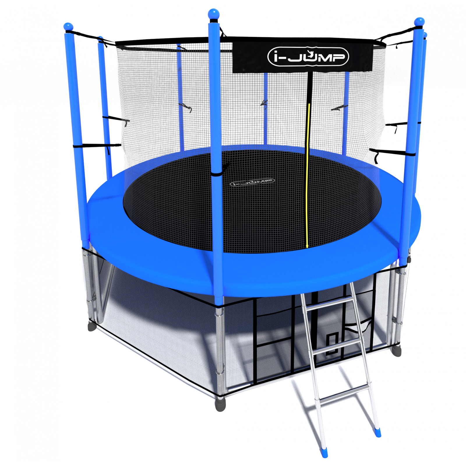 Батут i-Jump Classic Light 10ft с лестницей синий 1600_1600