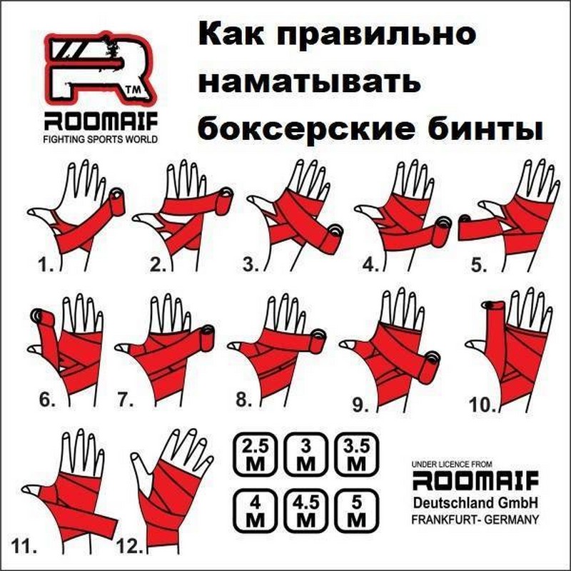 Бинт боксерский Roomaif 3,5м RM-101 Grey\Red 800_800