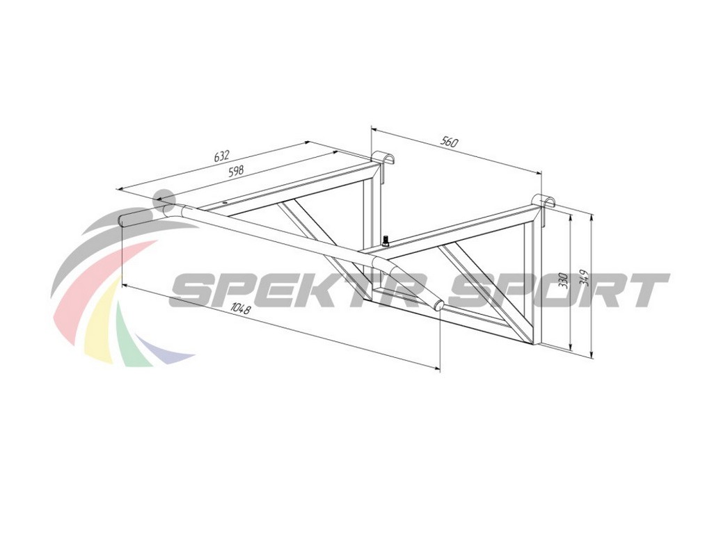 Турник навесной Spektr Sport Школьник 2, белый 1036_800