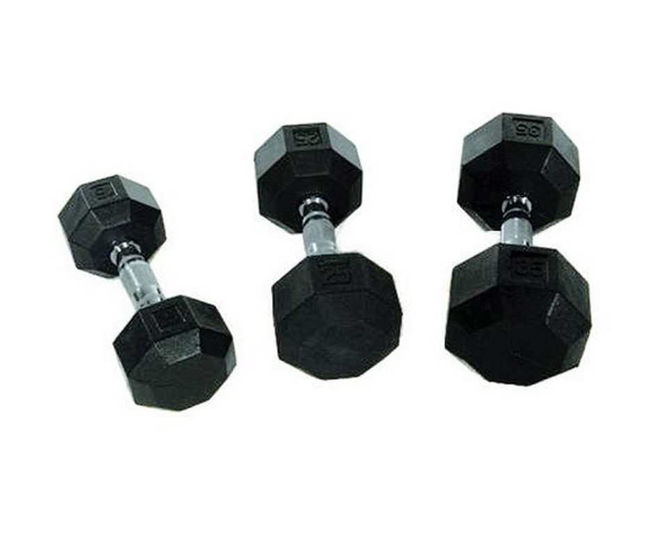 Гантель 15кг Perform Better Rubber Encased Hex Dumbbells 4137-15\BK-15-00 936_800