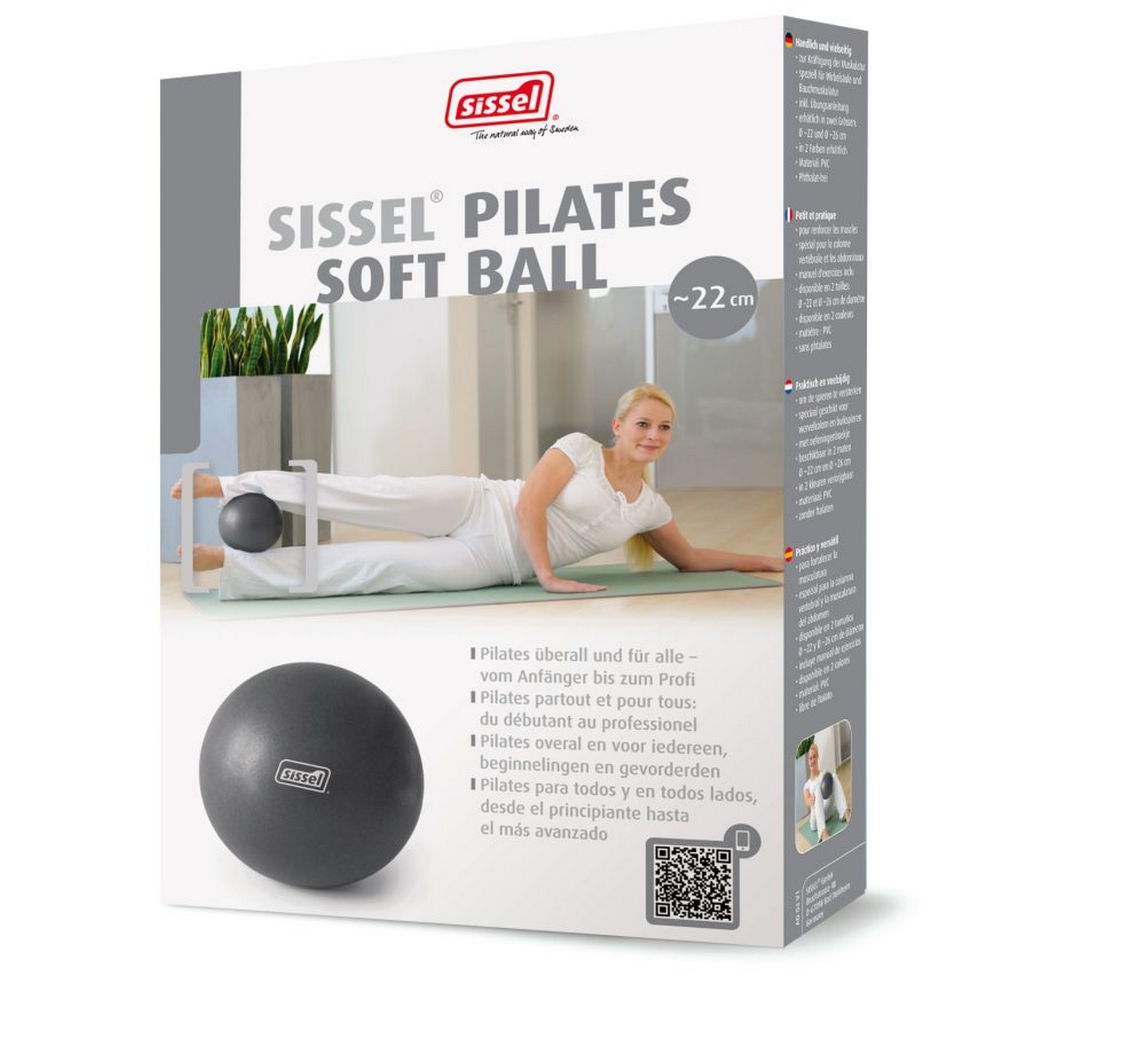 Пилатес-мяч d22см SISSEL Pilates Soft Ball 310.030 синий 2000_1858