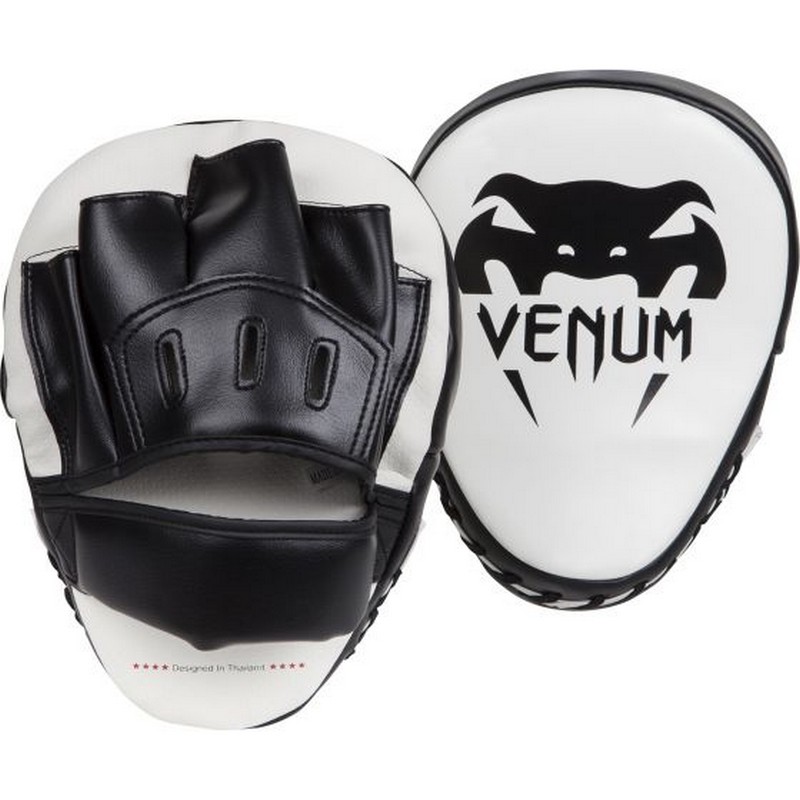 Лапы Venum Light Focus Mitts VENUM-1119 белый\черный 800_800