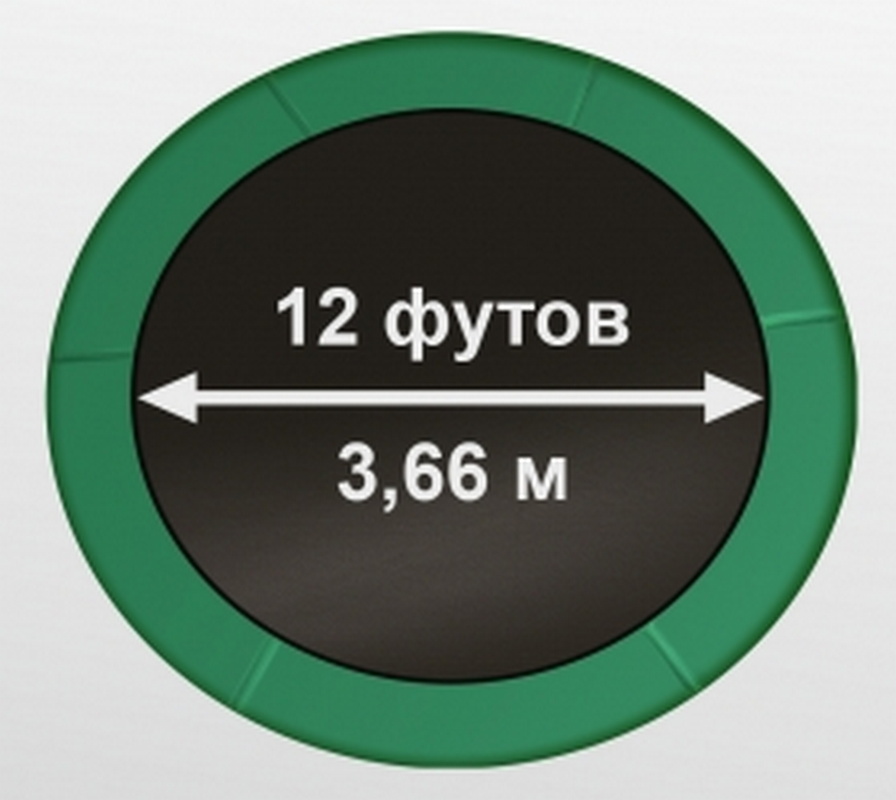 Батут премиум Arland 366см 12FT с внутренней страховочной сеткой и лестницей 896_800